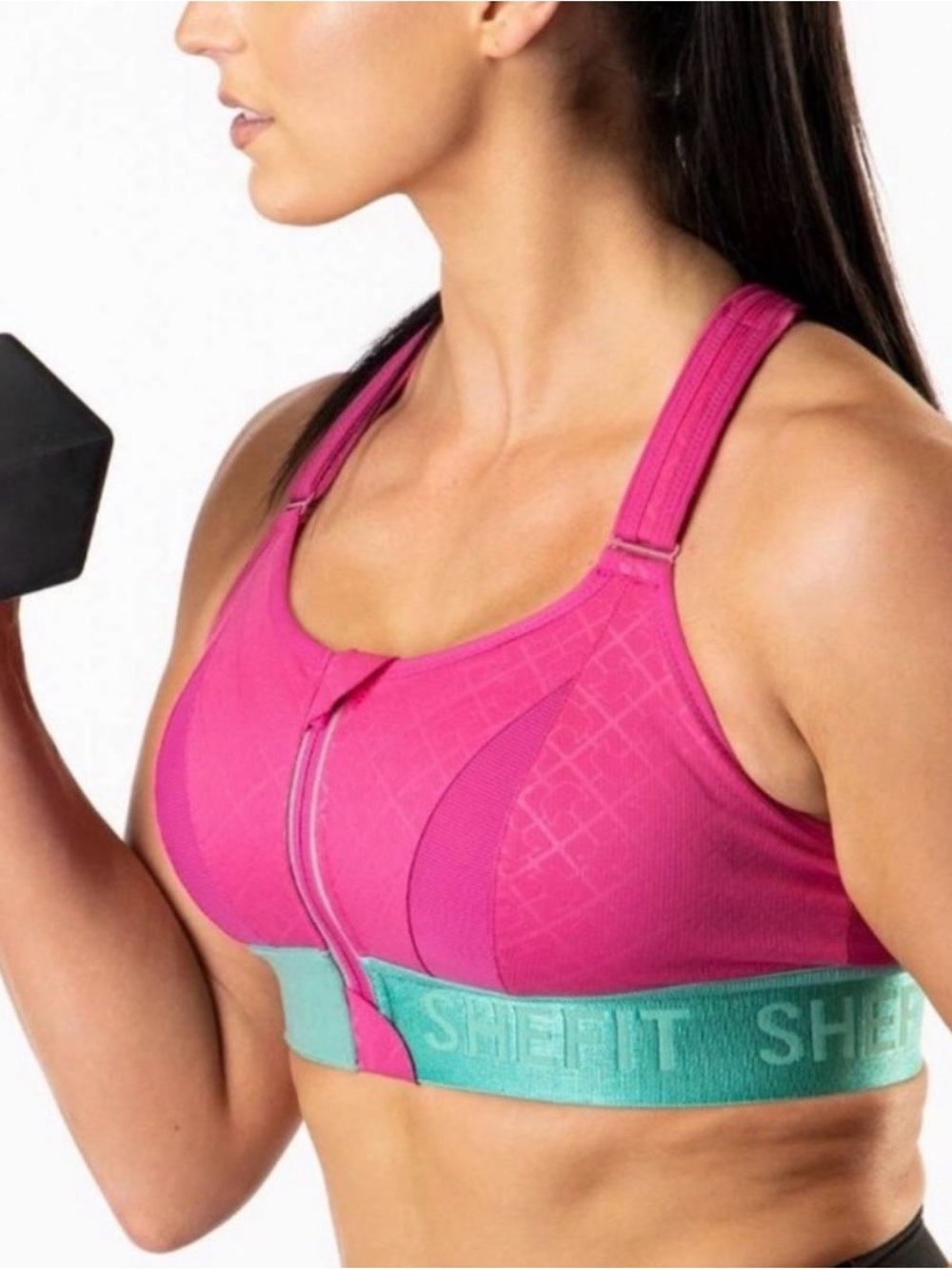 SHEFIT Hot Pink Ultimate Adjustable Sports Bra Size 2 LUXE